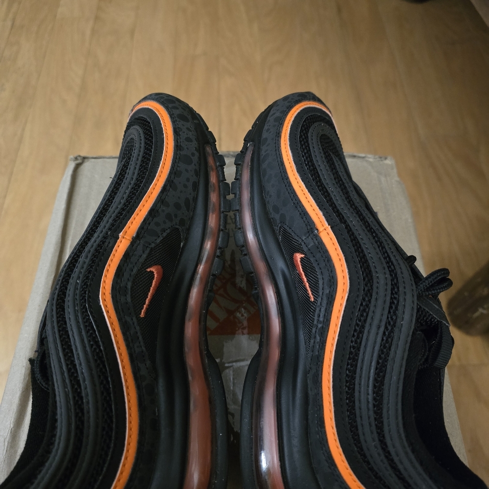 Nike Air Max 97 Safari GS "Black Safety Orange, Sneakers  Shoes Y 6.5 / W Size 8 - Picture 5 of 9